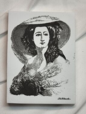 Vintage La Blanche Victorian Lady Portrait Rubber Stamp Large 5.25" x 4"